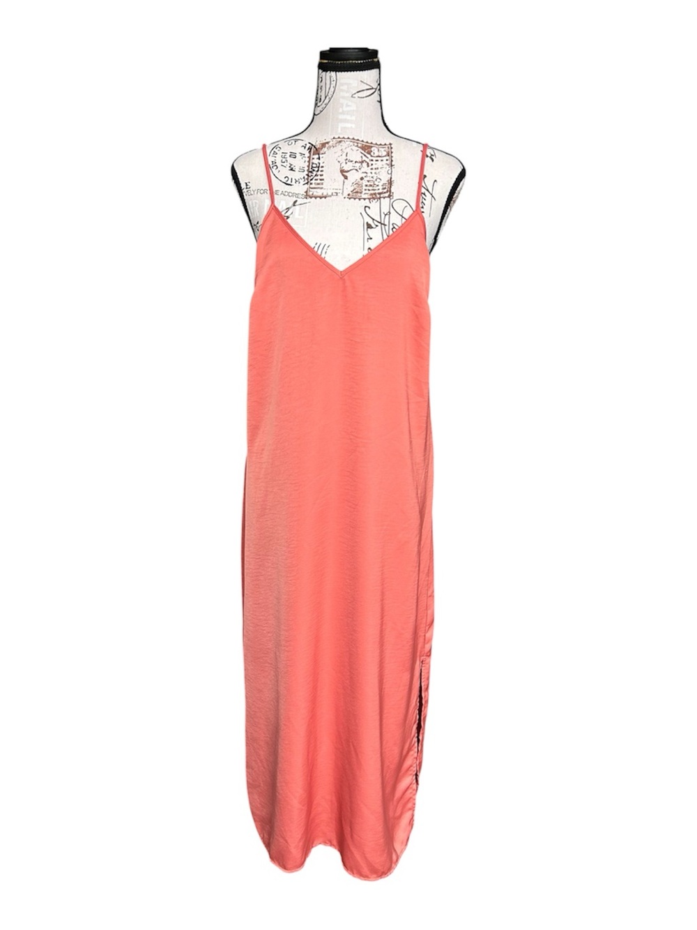 A New Day muted rust orange slip dress size small